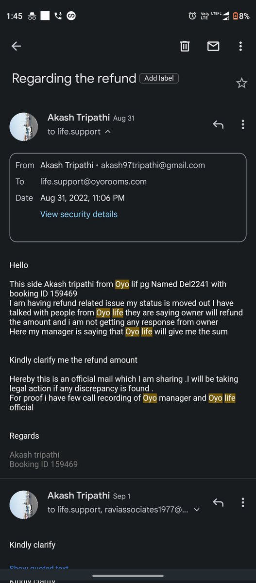 Akash13Tripathi's tweet image. They say mail sent  i have not received any mail 
What a fraud you are making @riteshagar @OYO4U @oyorooms  #Oyofrauds
@riteshagar It has been 10 days and even your team has not responded on mail 

#Donotbookwithoyo #oyofraud @nomansaifi88 @riteshagar @jagograhakjago @makemytrip