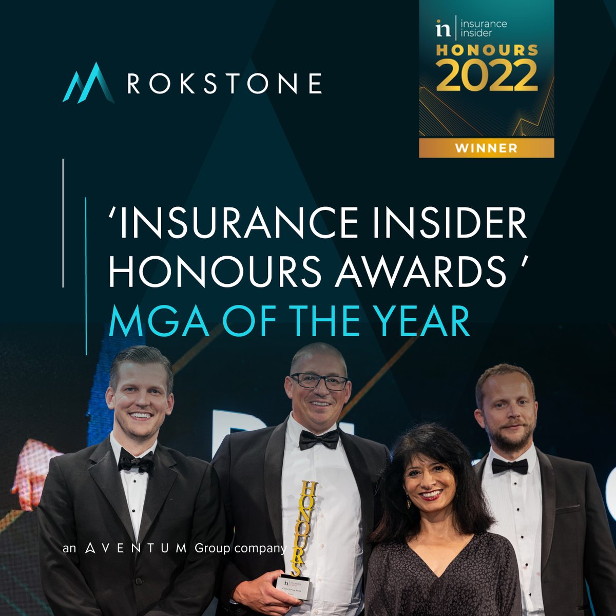 Rokstoneuw's tweet photo. We are pleased to announce that Rokstone won the MGA of the Year award at the Insurance Insider Honours Awards on Thursday evening.

It was an honour to be shortlisted with the best talent in the industry. 🏆 https://t.co/7tFd016qxG
