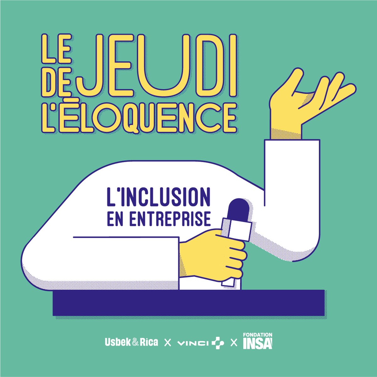 Le Groupe INSA, la Fondation INSA <a href="/VINCI_fr/">VINCI</a> et <a href="/USBEKetRICA/">Usbek & Rica</a> organisent un grand concours d’éloquence ouvert aux étudiantes et étudiants INSA

🧠Un thème : l'inclusion en entreprise
📍7 concours dans 7 INSA
🎖️Une finale nationale à Paris

➡️En savoir + : fondation.groupe-insa.fr/jeudi-eloquence