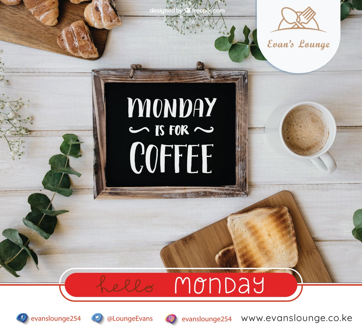 LoungeEvans's tweet photo. A new week means a new beginning. Begin the week with good thoughts and a fresh mind inspired by Evan's Lounge by Damera 
Come by for #coffee #brunch #Meals #drinks and see it for yourself! https://t.co/6rvLvTT5Of