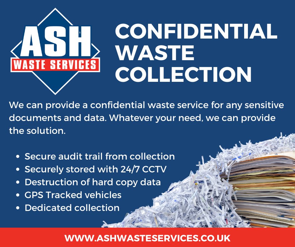 ASHWaste's tweet image. Secure, reliable and trackable confidential waste collection, ensuring your sensitive documents are managed professionally: bit.ly/3J6QGUR