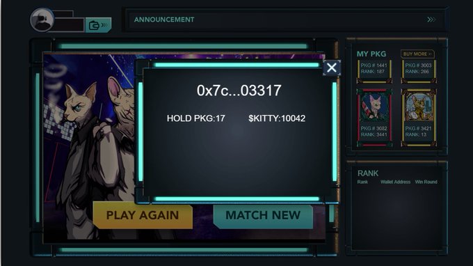 I just reached 10,000 $KITTY in game woop =$100  direct withdrawal to BUSD.
check out <a href="/PKGNFT/">Proud Kitty Gang Gamefi Launching Now</a> to come join the strategy card game using dope NFTS  to battle.#P2EGame #NFTCommunity #nftcollector #NFTGame #PlayToEarn #Metaverse #pkg