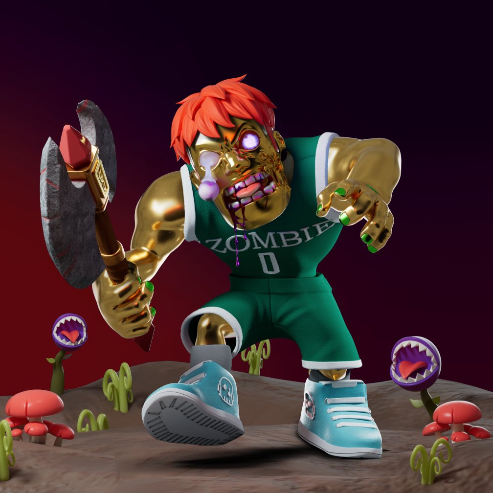 Been an all-star basketballer for a decade long. Now he prefers carrying battle axes.

Caramel complexion, scarlet hair and eyes that light up. 

Don’t miss your chance to mint this bad boy from the Legend Army Series.

#nfts #nftcommunity #nftart #zmax #zombiemax #zombiearmy