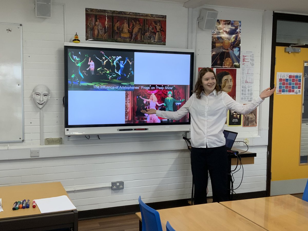 Return to school means the Y13 summer project presentations. As always, I am in awe of how they are able to combine their passion for Classics with their wide range of other interests #classicstwitter #peepshow #loki