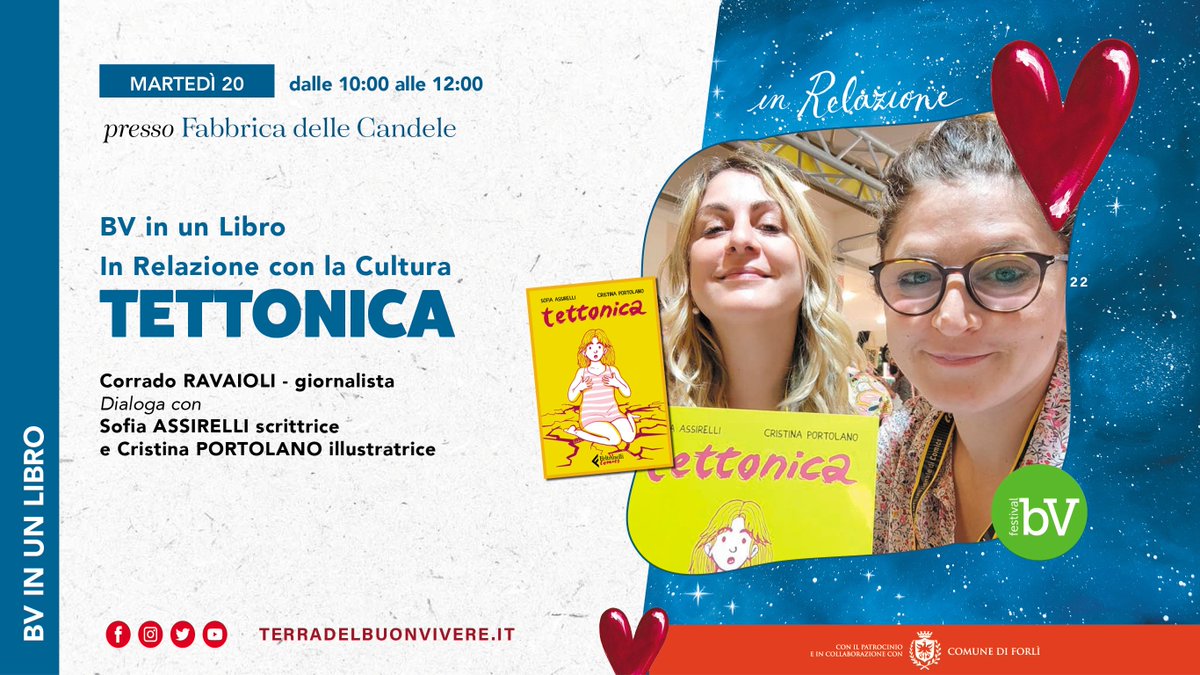 buon_vivere's tweet photo. 🟢 BV in un Libro - @SofiaAssirelli & @crisportolano presentano "Tettonica" (@feltrinellied Comics, 2022) con @crava78
🗓 martedì 20 settembre | 10:00
📍 Fabbrica delle Candele - Forlì
🎟 Ingresso libero
#BV22 #InRelazione https://t.co/xdhSrwQV0s