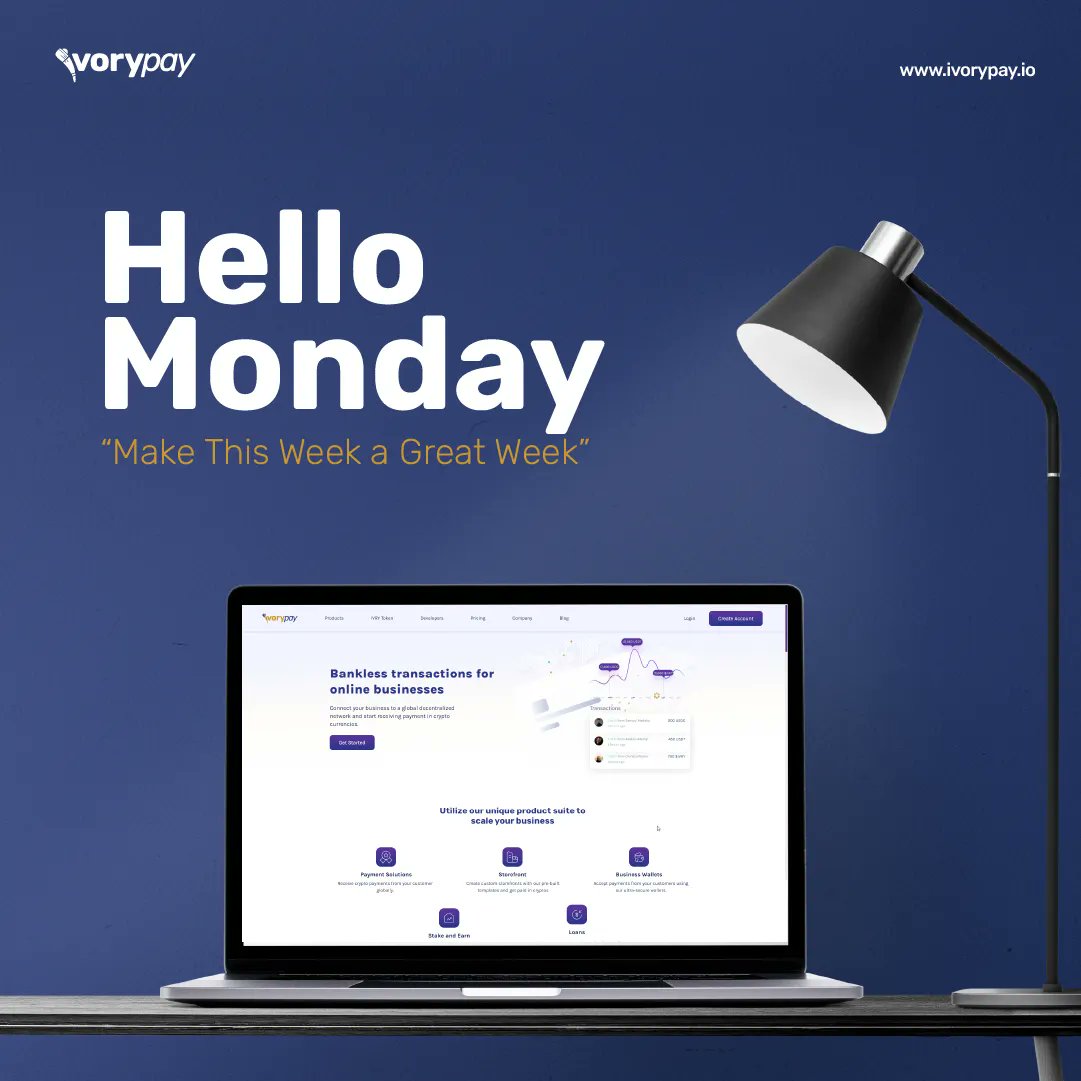 ivorypay's tweet photo. Friendly Reminder ⏰
You have all it takes to achieve all your dreams and goals this new week. Make sure you make the most out of it.
We wish you an amazing week ahead! 🎉
#Crypto #Ivorygateway #IVRY #IvoryPay https://t.co/P7e2EEka9M