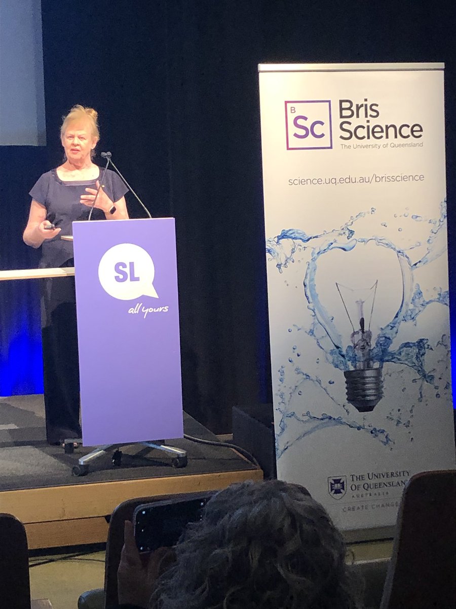 Professor Jennifer Graves (La Trobe) giving the BrisScience public lecture ‘Sex, genes, chromosomes and the future of males’. And backing up tomorrow for the Douglas Ormonde Butler Specialist lecture tomorrow 12pm at QBI. @uqnews @UQscience @UQMedicine @ANZSCDB @ReproductionSRB