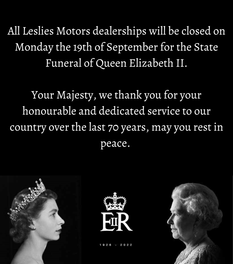 All customers will be contacted in due course to rearrange any appointments. 
This closure includes the Fuel Station at Northwood.
May You Rest In Peace Your Majesty.