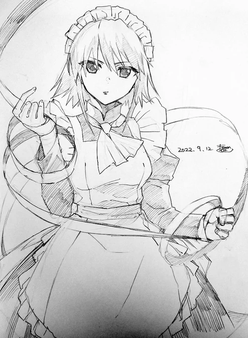 唐突にヴィルヘルミナ•カルメルさんを描きました。
休憩時間に「夜明け生まれ来る少女」を聞いており… 
