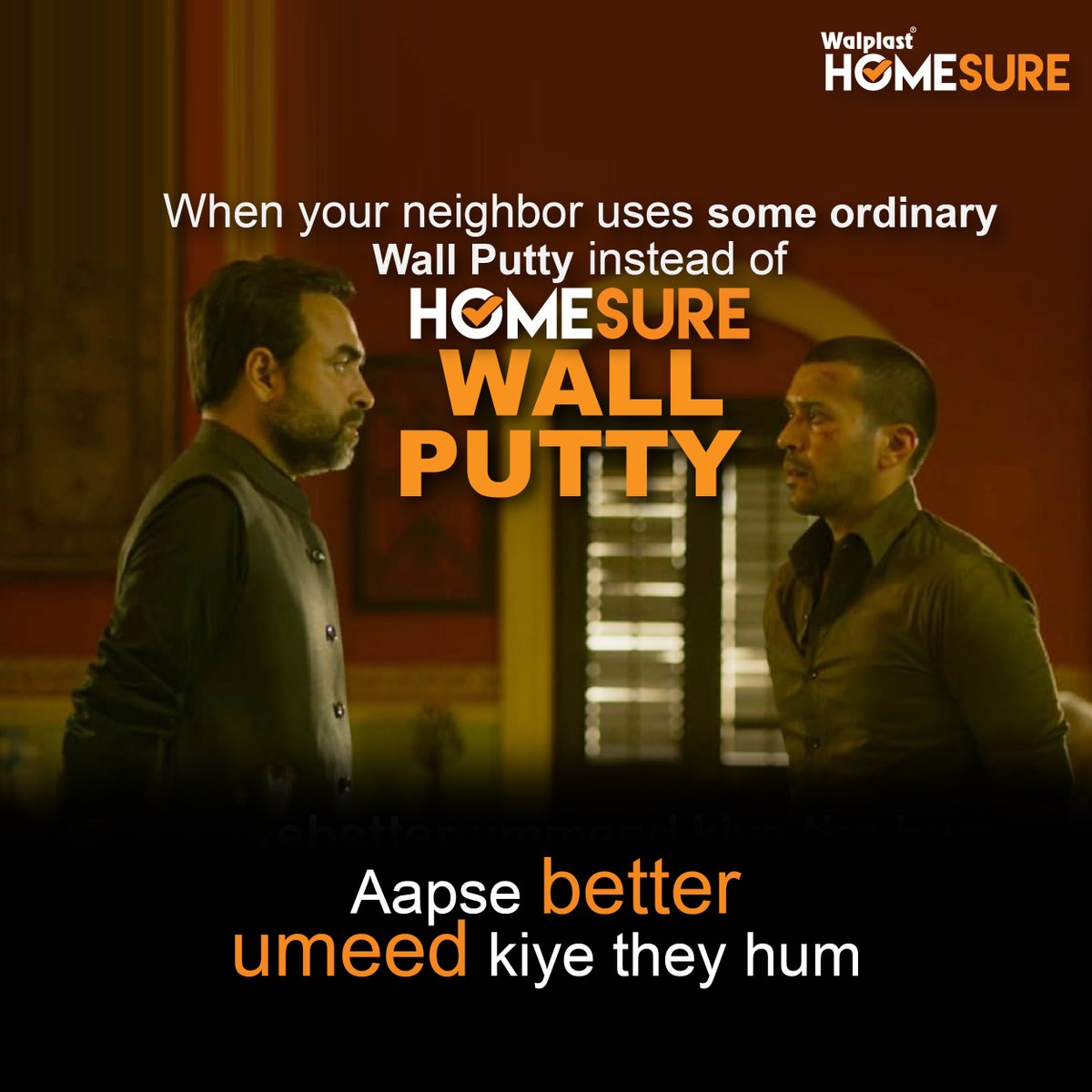 Walplast's tweet photo. Hum better karke dikhayenge, abse HomeSure Wall Putty hee lagayenge!
#mirzapurmemes #memes #Walplast #HomeSure #Construction #Texture #Walls #Exteriorwall #Interior #Interiorwall #buildings https://t.co/E5hArD6NOT