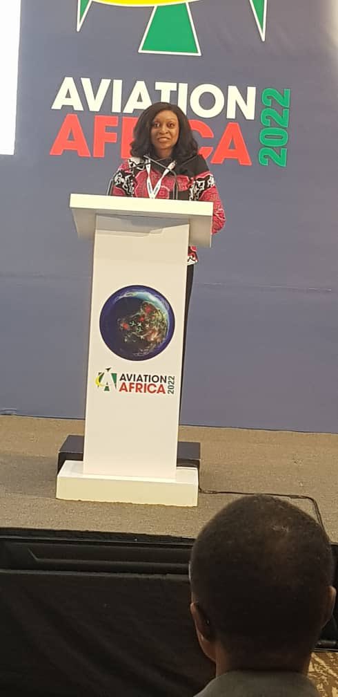 Afcac_Cafac's tweet photo. SG of AFCAC @funkieadeyemi gave opening remarks  Sept 12th, at the Aviation Africa 2022@#AVAF32 , in Kigali, Rwanda , 12-13 September 2022. She emphasized the need for stakeholders' collaboration and cooperation for the full  recovery of global and African aviation from COVID-19. https://t.co/xy1gejMukZ