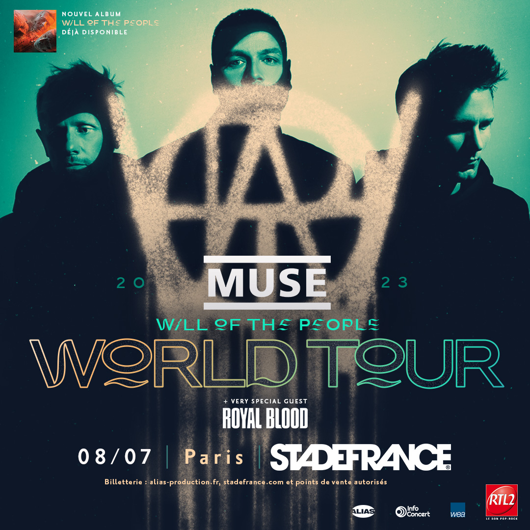 [ANNONCE] @Muse sera de retour sur la scène du <a href="/StadeFrance/">Stade de France</a> le samedi 8 juillet 2023, avec comme invité exceptionnel @RoyalBloodUK.

🎟️Prévente sur stadefrance.com le mardi 20 septembre à 13h.

🔥Un concert <a href="/alias_prod/">Alias Production</a> 

#Muse #WillOfThePeople #WillOfThePeopleWorldTour