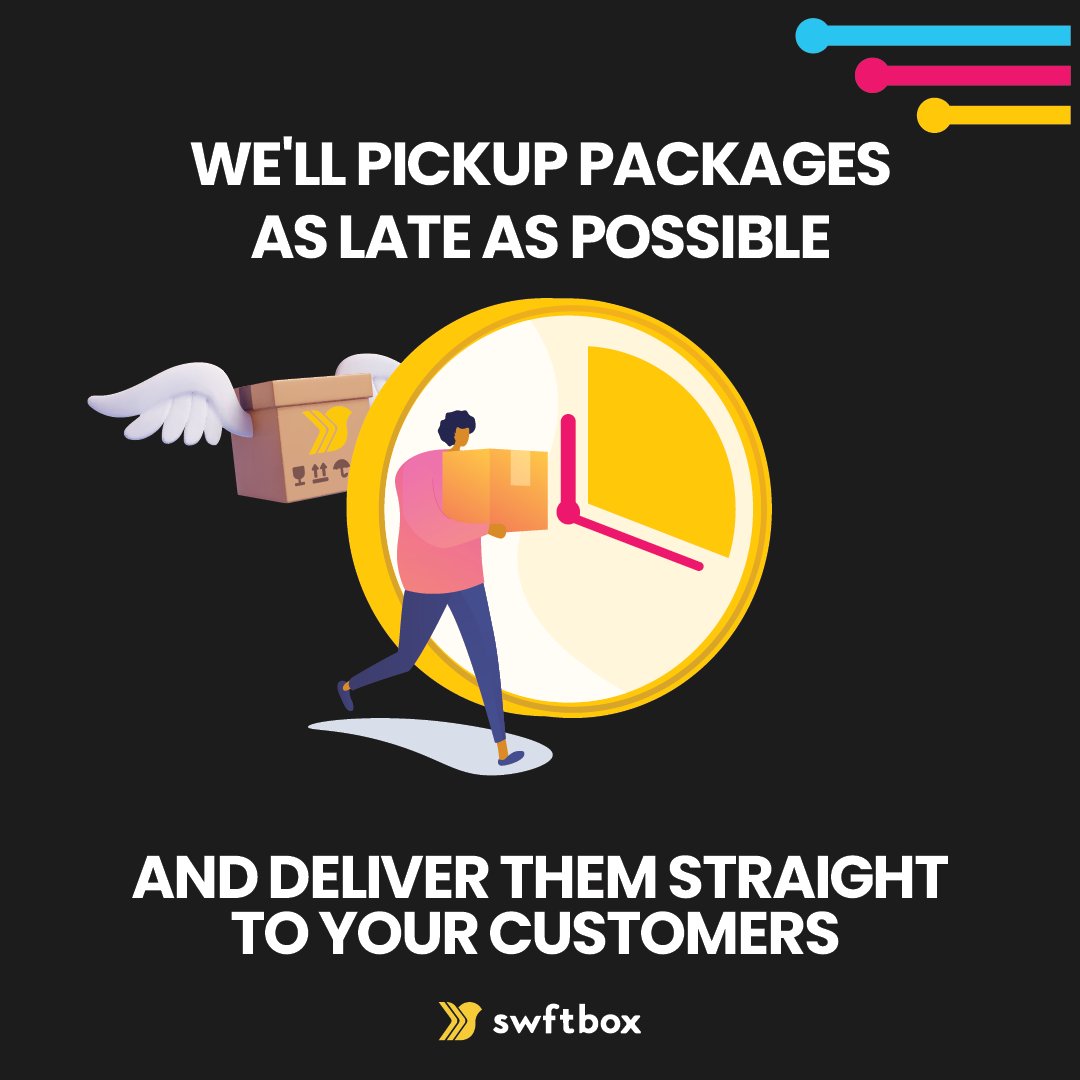 swftbox's tweet photo. Flexible pickup timings just makes delivering your products so much better! 

#swftbox #lastmiledelivery #deliveryservice #ecommerce #deliverysolutions #flexibletimings https://t.co/NzUmZIJZEA