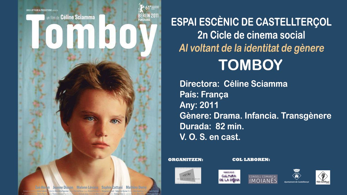 🎉Estrenem el 2n Cicle de #CinemaSocial: al voltant de la identitat de gènere.
Primer film (1 de 3):
🗓️Diumenge, dia 18/09
⏰18:00 h
📽️Espai Escènic de #Castellterçol

*Cicle en col·laborció amb l'@culturadeladona