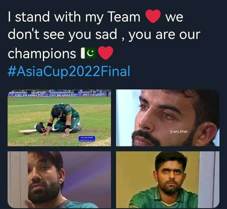 Rimall8495's tweet photo. Win or lose is a part of game..!! Uh all are our champs..🏆❤️ We are proud of you guys. 👏 ❤️💕🥀 
 @76Shadabkhan @iMRizwanPak @iNaseemShah @babarazam258 @RealHa55an https://t.co/CeeZwLzJTp