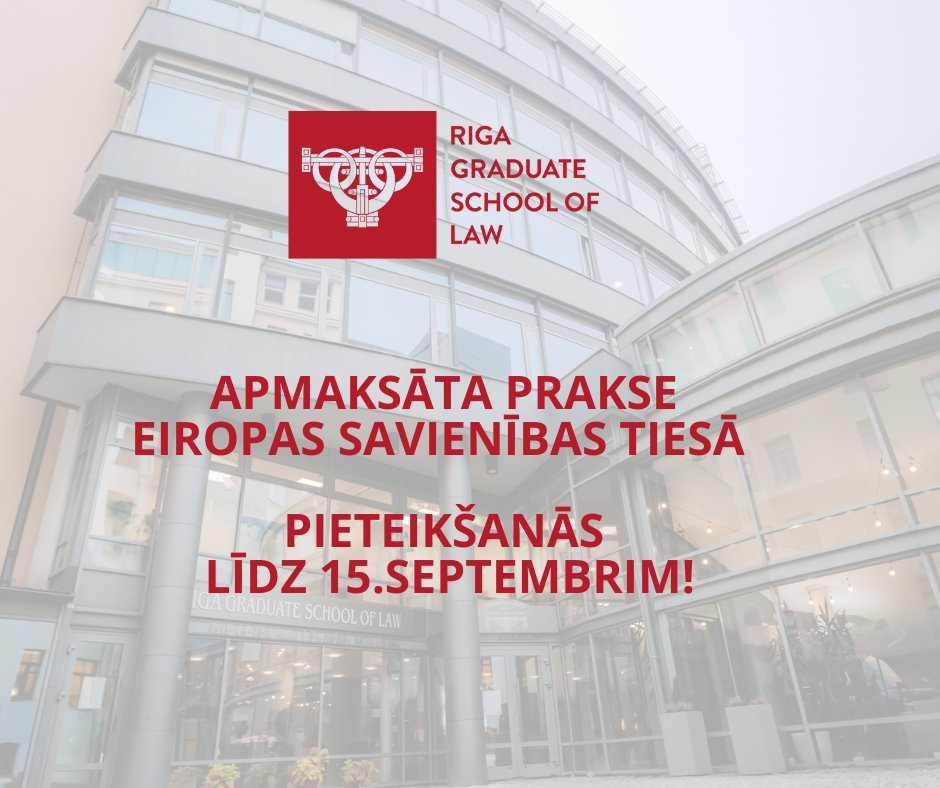 RGSL_LV's tweet photo. Dear recent lawschool graduates! There is an opportunity to apply for paid internship at the European Court of Justice. Deadline – 15 September! Apply here: https://t.co/MR4ufOWV0m https://t.co/oQuhEIy5NE
