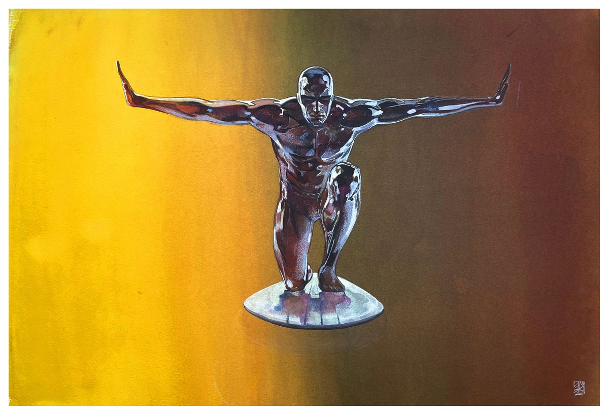 alexmaleev's tweet image. Today I have a new Surfer, 13X19 (50x35cm) watercolors and pencils on Arches hot press paper. DM me for availability.