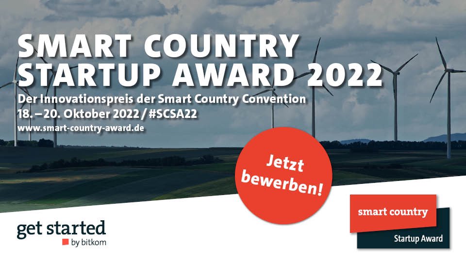 Smart Country Startup Award 2022: Ihr kennt #Startups mit innovativen Lösungen für die #Verwaltung? Die Bewerbungsfrist läuft noch bis zum 18. September. #govtech #smartcity #SCCON22 smart-country-award.de