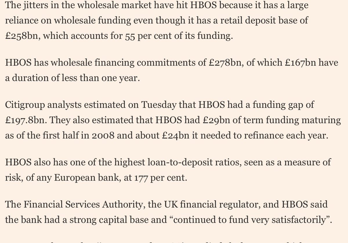 2 days before Lloyds said it was buying HBOS, <a href="/TheFCA/">Financial Conduct Authority</a> &amp; PRA's predecessor made this statement(FT)

It was a lie
Motive was to manipulate the market by misleading investors, including pension funds &amp; staff. It's why FCA has blocked the investigation of HBOS &amp; deleted the statement