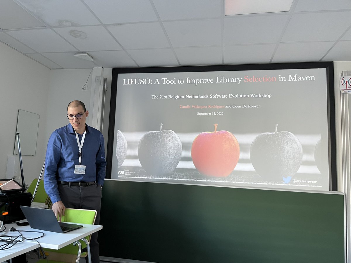 BENEVOL (@benevolworkshop) on Twitter photo Camilo presenting “LIFUSO: A Tool to Improve Library Selection in Maven” <a href="/cvelazquezr/">Camilo Velázquez Rodríguez</a> Camilo presenting “LIFUSO: A Tool to Improve Library Selection in Maven” <a href="/cvelazquezr/">Camilo Velázquez Rodríguez</a>
