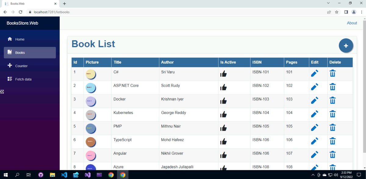 vishipayyallore's tweet photo. One of the simple Blazor WASM applications we will be creating today.
#BlazorWASM #DotNet #WebAPI #SQLAzure https://t.co/DgZ7iIvAbG