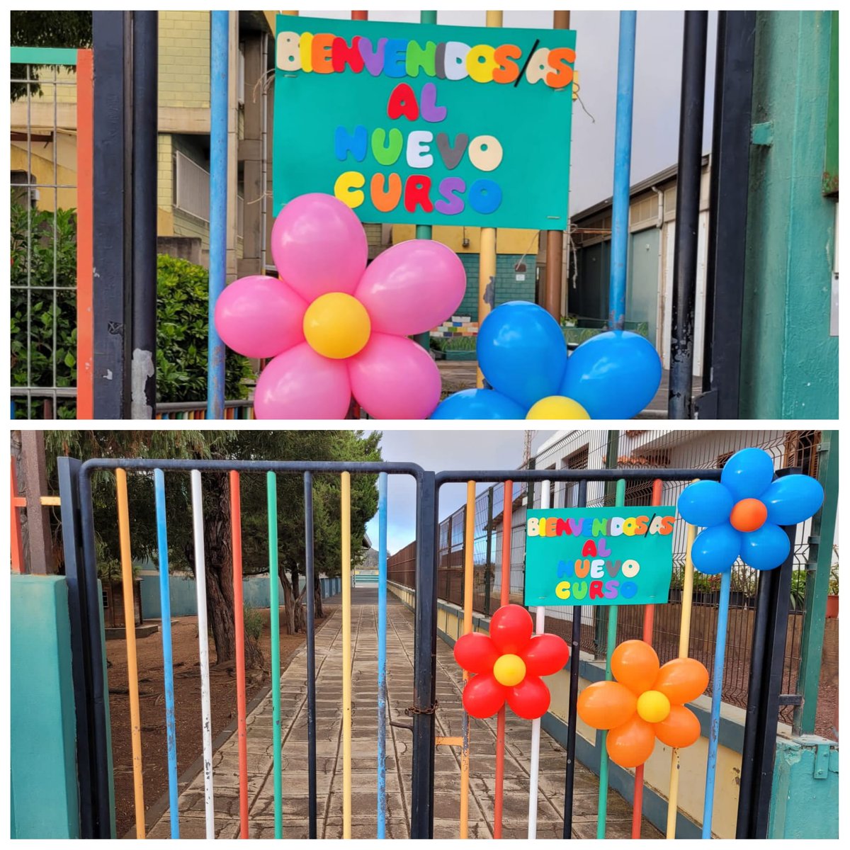 CeipMaximiliano's tweet photo. En primer lugar, queremos agradecer al AMPA Maxi por la decoración de bienvenida. Les deseamos a toda nuestra Comunidad Educativa un feliz curso. 
¡En equipo sonamos mejor! https://t.co/ZOu4CewZJr