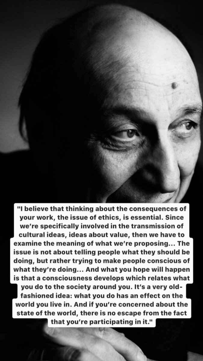 ryanCRASHBURN's tweet photo. #Nitch is on fire today. Relevant and important reflections from Milton Glaser. An essential follow if you're on the gram (a little ironic though because more and more I feel that app is a trend trap). #MiltonGlaser https://t.co/8ypkZddrN8