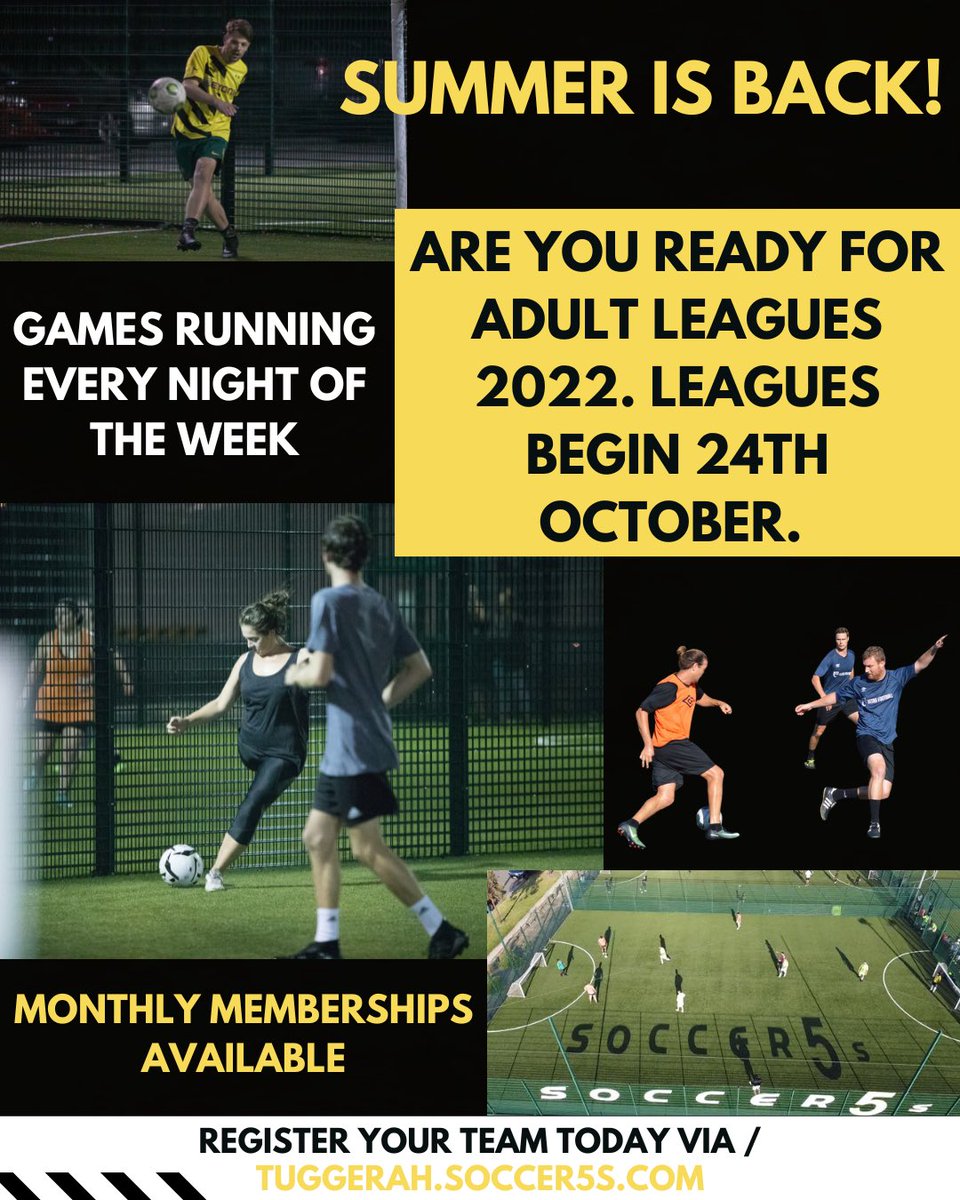 SUMMER 2022 is just 6️⃣ weeks away! 

Don’t miss out on all the action this summer! Leagues running every night of the week. Mixed, Men’s, Women’s AA, O30s Women’s, 035s Men’s and O45s Men’s all available!