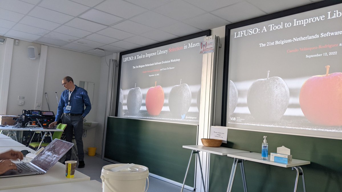 Ahmed Zerouali (@a_zerou) on Twitter photo The first presentation of day by <a href="/cvelazquezr/">Camilo Velázquez Rodríguez</a> on Improving Library Selection in Maven #benevol22 The first presentation of day by <a href="/cvelazquezr/">Camilo Velázquez Rodríguez</a> on Improving Library Selection in Maven #benevol22