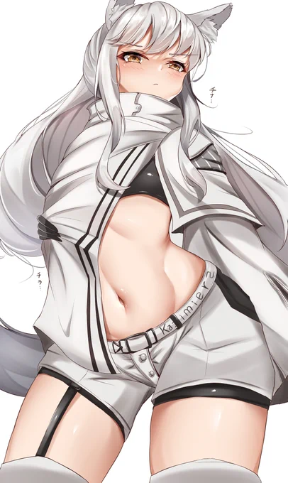 プラチナちゃんはね おなかは引き締まってるし 胸はぺったんこだし腹筋ローラーがめちゃくちゃできなきゃいけないんだよ#アークナイツ#Arknights #おなかをみせろプラチナちゃん 