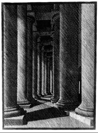 artistescher's tweet photo. Nocturnal Rome, Colonade of St. Peter's, 1934 #escher #mcescher https://t.co/uc6AwKXcWd https://t.co/myEUhUA2XH