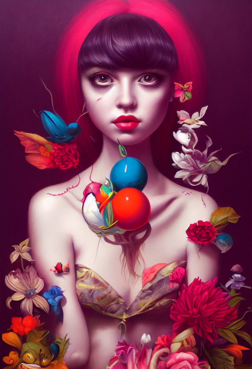 Gm 💜 
wish you a wonderful week
"Lily the showgirl"
1/5 editions available for 1.5 #tezos