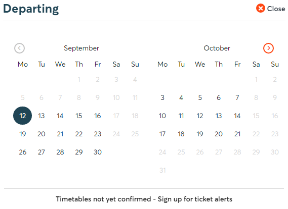 BrettLaniosh's tweet photo. @AvantiWestCoast Trying to book a ticket from Euston to Birmingham New St going on to Longbridge for 1st October. No trains showing? https://t.co/UhpVIX2nQV