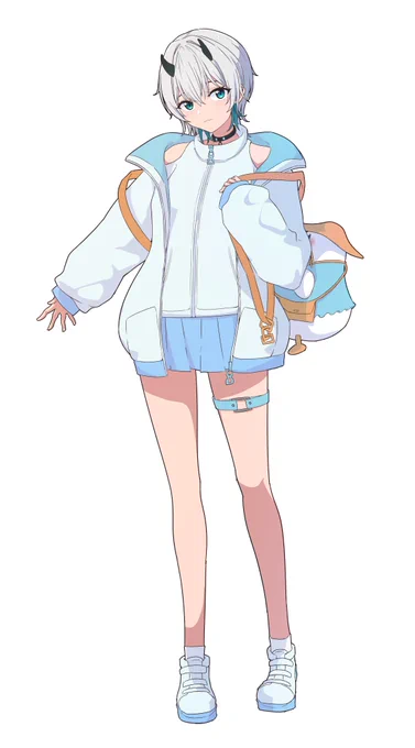 VRCでのうちの子をアニメ風立ち絵にしてみたうん。かわいいぞ。 