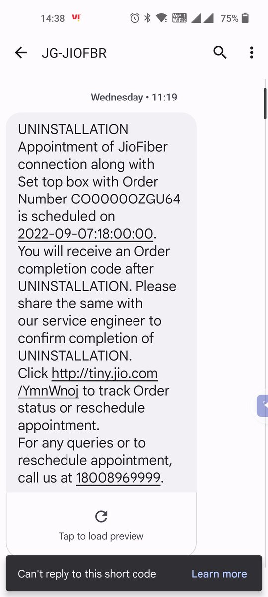 suket_3's tweet photo. Dear @JioCare @Akash_Ambani 
More than 10 days multiple calls /followups/ 4-5 appointments booked for pickup of the setup box and router.
No results.
I'm doubtful if you will return my security amount or not. https://t.co/x5HodsGNVW
