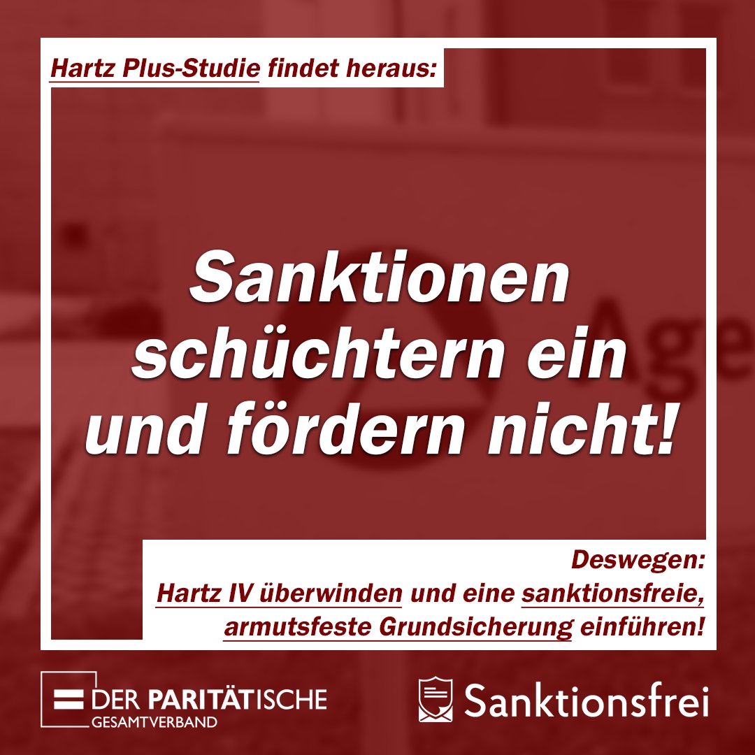 #HartzIV-#Sanktionen schüchtern ein und fördern nicht! Das ist eine zentrale Erkenntnis einer neuen Studie, die wir heute gemeinsam mit <a href="/sanktionsfrei/">Sanktionsfrei</a> und dem <a href="/DIW_Berlin/">DIW Berlin</a> vorgestellt haben. 
📄Studie: der-paritaetische.de/alle-meldungen…
📺Pressekonferenz: youtube.com/watch?v=sMFZYp…
#Bürgergeld