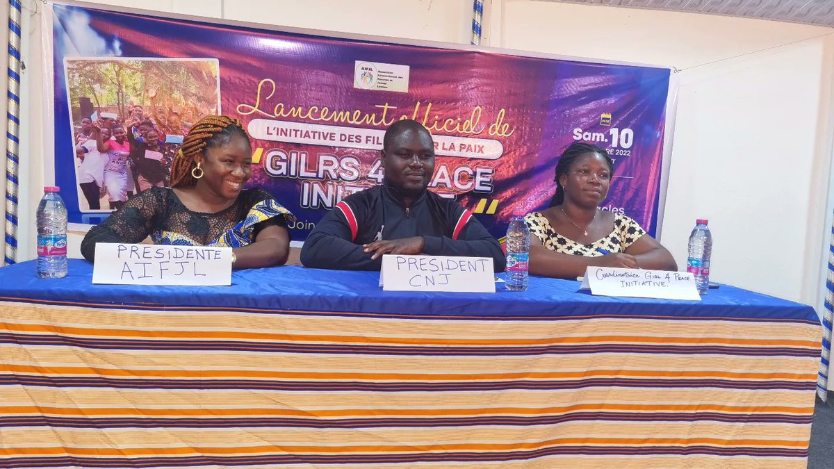 AliceGoza's tweet photo. #G4PI "Girls 4 Peace Initiative" a été officialisé ce samedi dans la salle "Les Pinacles" de Lomé. #Phase3 activée. Merci à nos partenaires qui étaient présents à nos côtés: @WanepTogo @cacit_togo @cnjtogo2008 @acdief @AgpefT #AMJP @FONGTO2 JoinUs: #G4PI #AIFJL #GirlsInAction ❤️ https://t.co/Rf3DvwmgsT