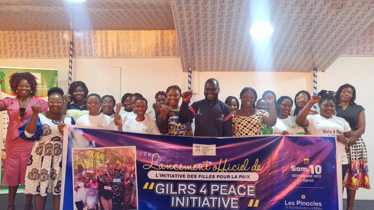 AliceGoza's tweet photo. #G4PI "Girls 4 Peace Initiative" a été officialisé ce samedi dans la salle "Les Pinacles" de Lomé. #Phase3 activée. Merci à nos partenaires qui étaient présents à nos côtés: @WanepTogo @cacit_togo @cnjtogo2008 @acdief @AgpefT #AMJP @FONGTO2 JoinUs: #G4PI #AIFJL #GirlsInAction ❤️ https://t.co/Rf3DvwmgsT
