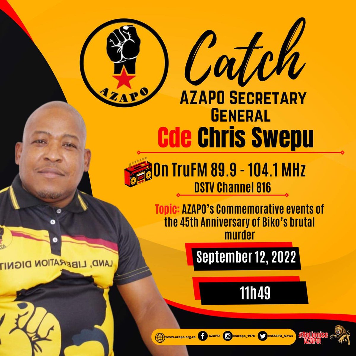 Azapo media mqchinery on the ground to keep Biko's legacy alive - 45 years on <a href="/GaoNodoba/">Gaontebale Nodoba</a> <a href="/AZAPO_News/">AZAPO</a> <a href="/Uphendlo_UWFM/">Uphendlo Ndaba</a>