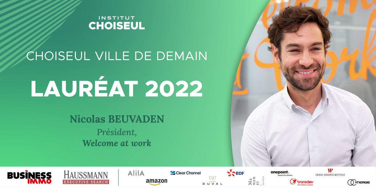 WelcomeWork's tweet image. 👏 Notre fondateur @NicolasBeuvaden est  sélectionné dans le classement #ChoiseulVillededemain 2022 parmi les 200 jeunes décideurs qui imaginent et développent la #ville de demain en France @instchoiseul #Immobilier
