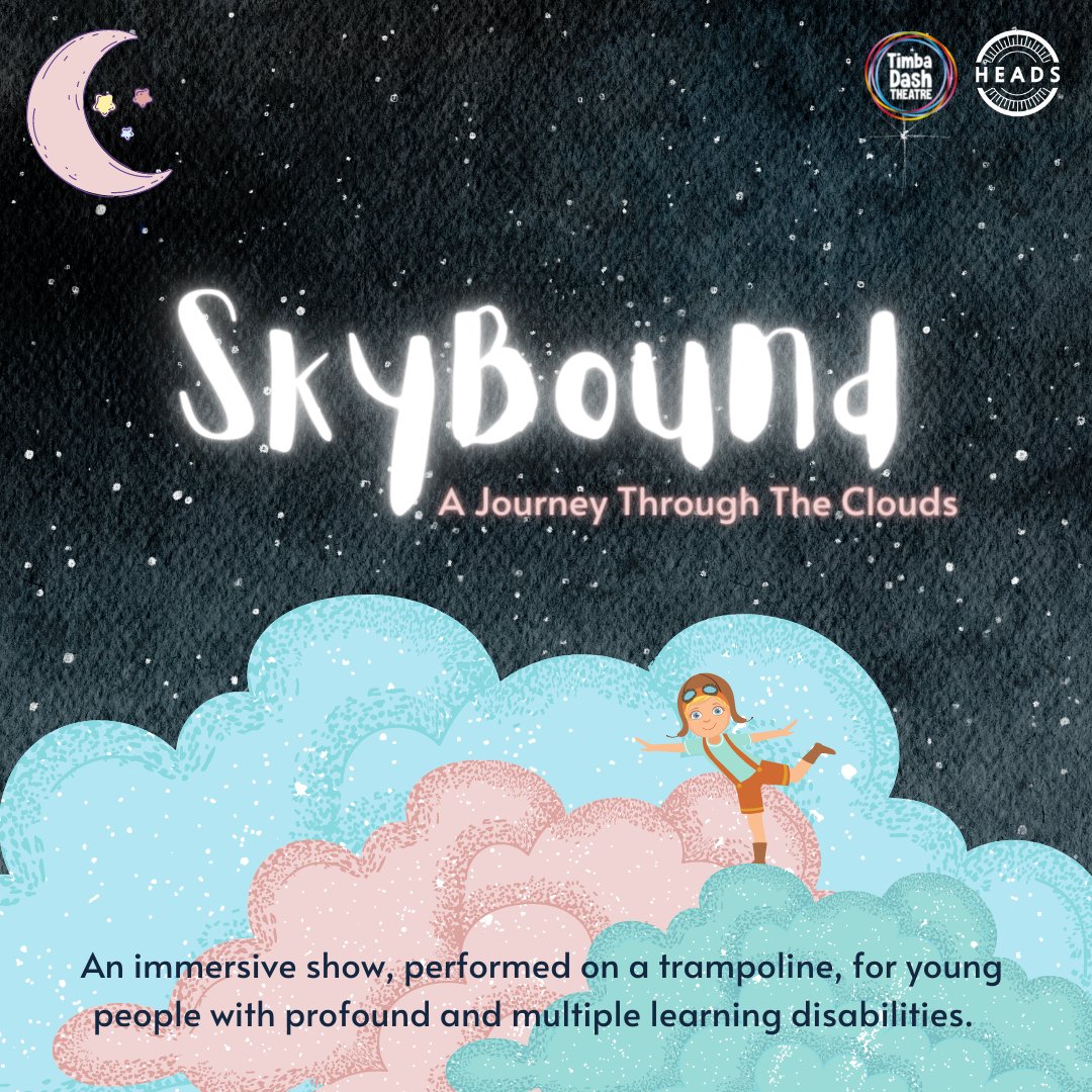 Introducing...☁️SkyBound☁️
A new immersive show, performed on the trampoline, incorporating rebound therapy with sensory storytelling! 
We can't wait to tell you more about this show but we can't because it's currently in development with our brilliant partners at Hadrian School!