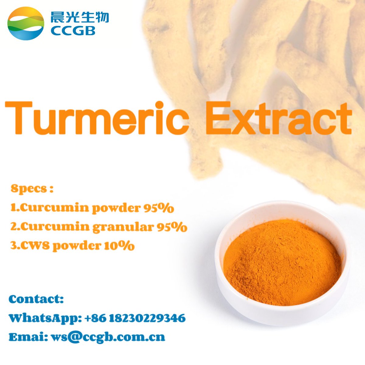 EveWang134630's tweet image. Anyone need any curcumin powder, just DM me.

WhatsApp:18230229346

Email: ws@ccgb.com.cn

#curcumin #turmericextract #plantextract #nutraceuticalextract #health