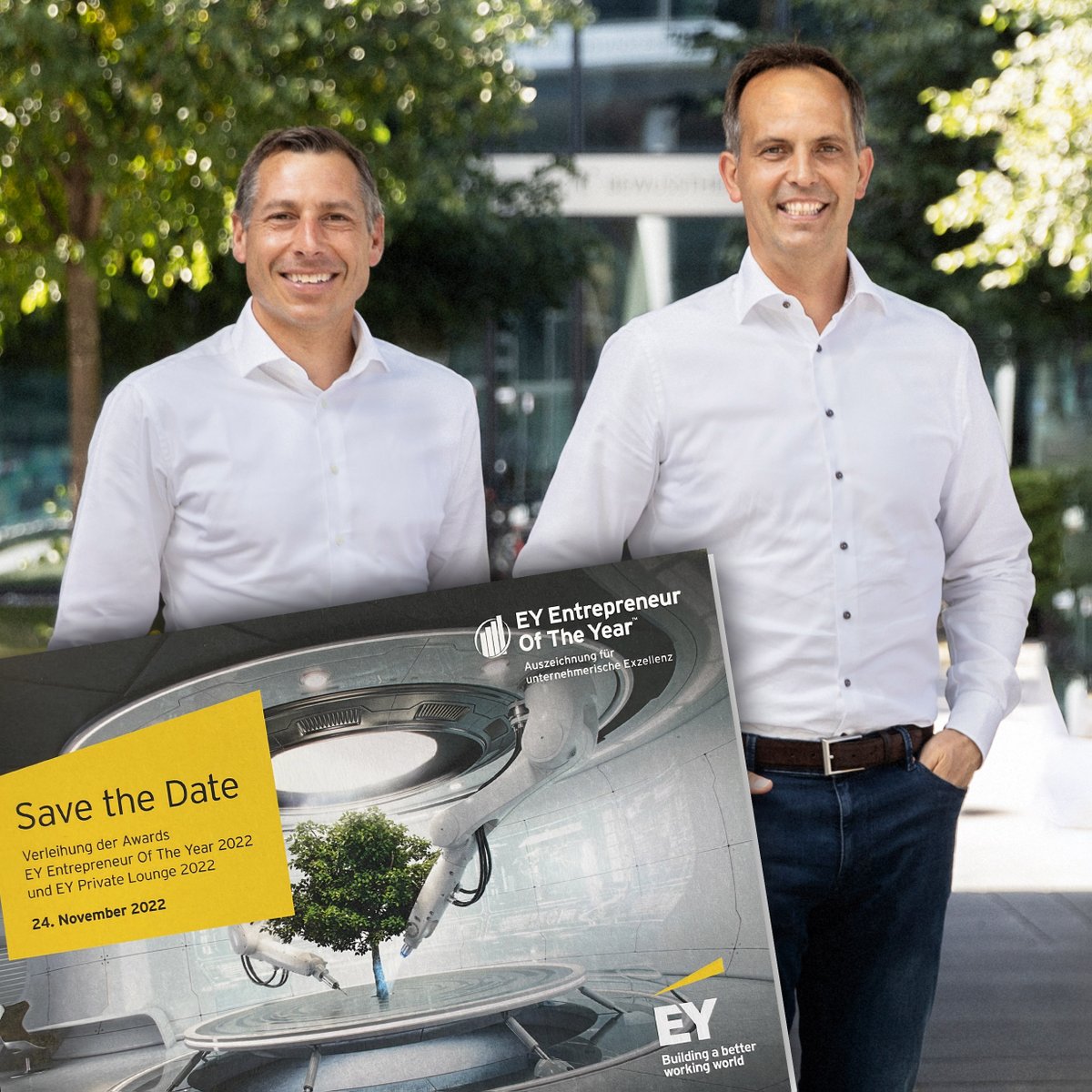 Vor ungefähr zwei Monaten staunten wir nicht schlecht als Post von EY im Briefkasten lag 😲 - Wir freuen uns riesig und sind Stolz darauf, dass wir dieses Jahr zu den Finalisten bei "EY Entrepreneur Of The Year 2022" zählen. ey.com/de_de/news/202…

#entrepreneur #finalist