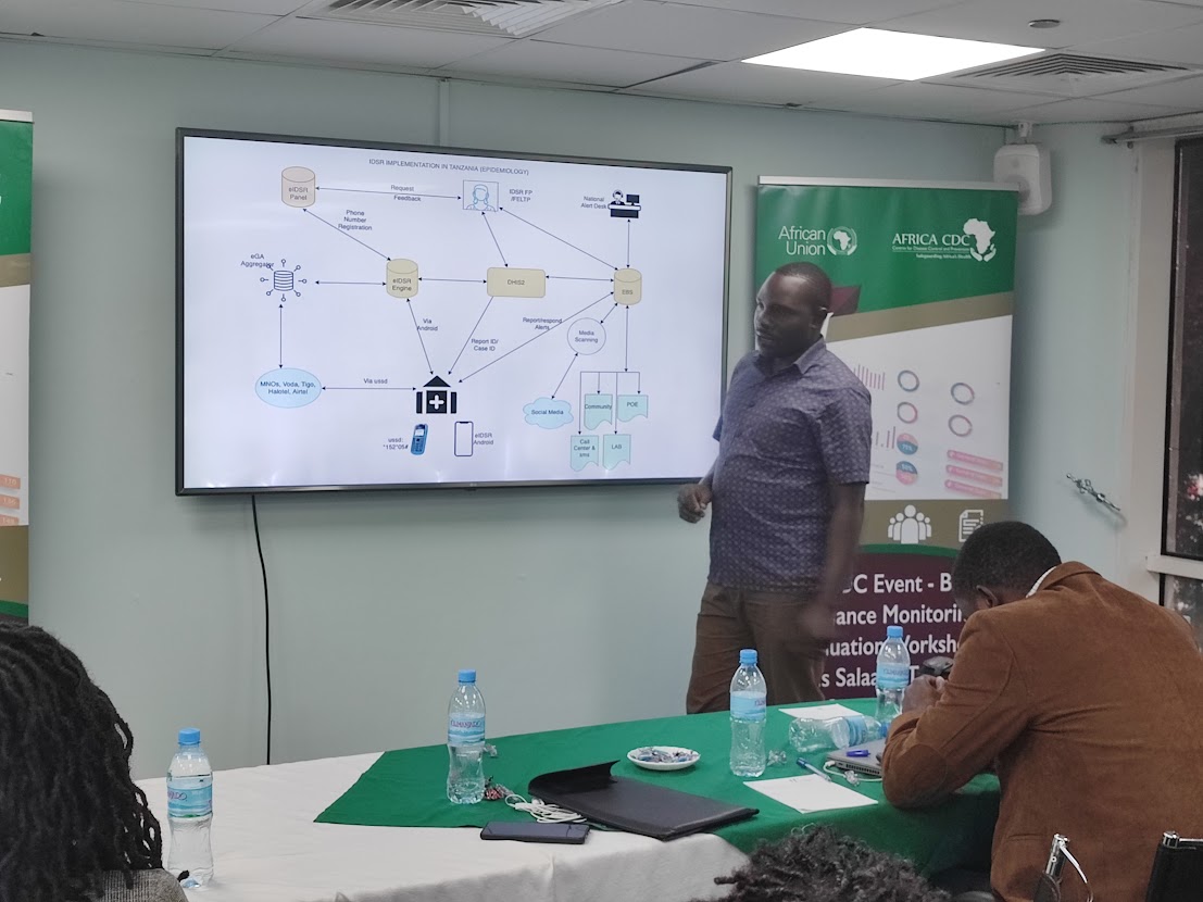 AfricaCDC's tweet photo. The United Republic of Tanzania Ministry of Health with support from @AfricaCDC, @WHO, @SACIDS and @PATH adopts the @AfricaCDC Event-Based Surveillance Monitoring and Evaluation framework.
#EarlyDetection #TimelyResponse #NewPublicHealthOrder #EBS ~1/3 https://t.co/6tKoQlafVB