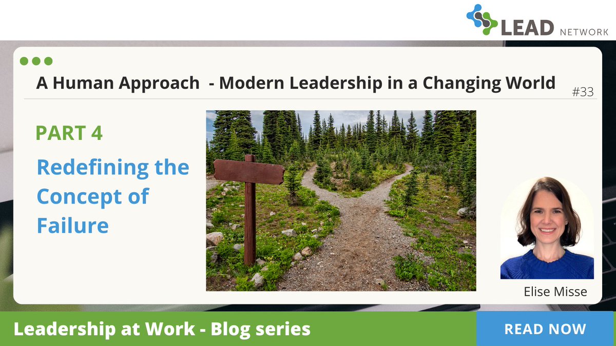 Lead_eu_net's tweet photo. Just released! Part 4 of the blog series where 
@Elise_Misse discusses the different components of #leadership in the corporate world is about redefining the concept of #failure 
More info: 
https://t.co/66LE3jVrnw
#LEADNetwork22 @Lead_eu_net https://t.co/nt3ISrQ0pC