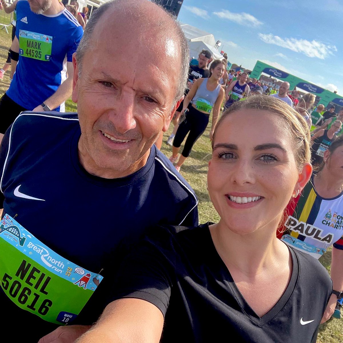 Me & my dad as we crossed the finish line 👏🏼❤️ #gnr22 #GreatNorthRun  #greatnorthrun2022