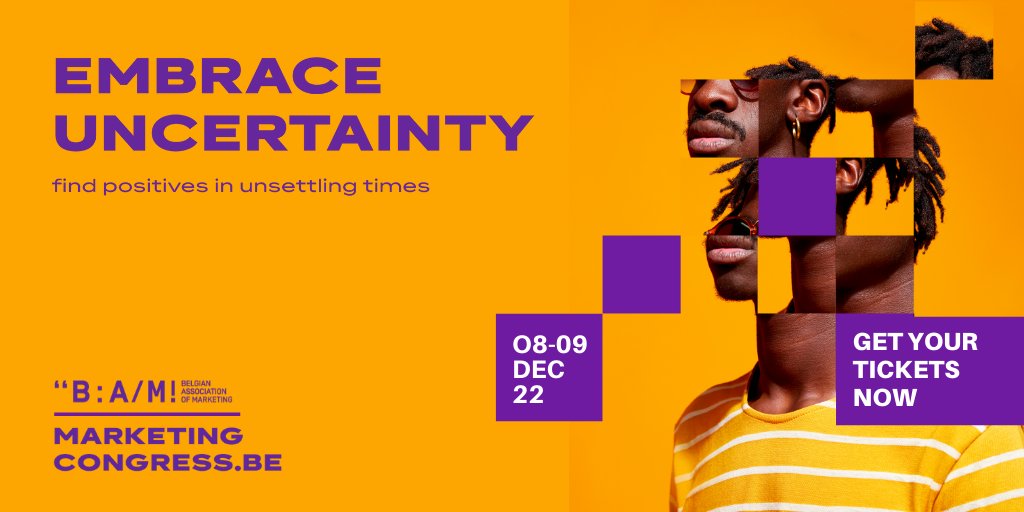 We are living in uncertain times. As a marketer, you can either wait for things to improve or grab this crisis by the horns and focus on the opportunities changing times present.
▶️ Tickets &amp; info on marketingcongress.be

<a href="/we_are_BAM/">BAM</a>, #marketingcongress, #embrace_uncertainty