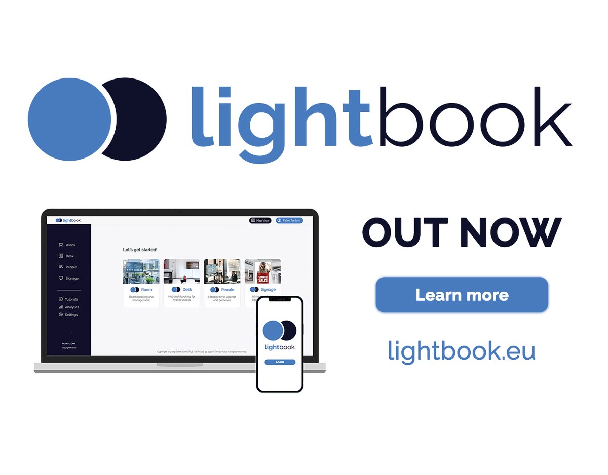 LightBook_eu's tweet photo. LightBook 2.0 is officially out now!
Read the full press release here: https://t.co/YHSzkip5uX

#lightbook #roombooking #hotdesking #hrmanagement #hybridwork #coworkingspaces #digitalsignage #phygital https://t.co/8AXX1eYSui
