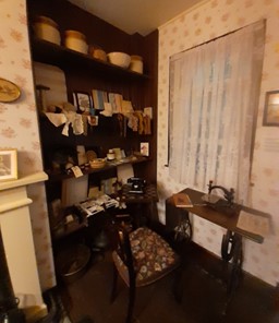 By the time of the 1891 census, they had their two nieces living with them as apprentice dressmakers, accounting for four of the 36 dressmakers in the town. In our dressmakers, there is a Singer sewing machine which would have been used by the dressmakers.
