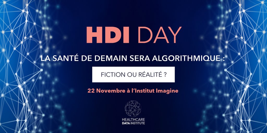 HCDataInstitute's tweet photo. Les inscriptions à la 8ème édition du #HDIDay sont ouvertes !
Rendez-vous le 22 novembre 2022 à l'Institut Imagine pour une demi-journée sur le thème "La santé de demain sera algorithmique : fiction ou réalité ?"
➡️ Programme et inscriptions : https://t.co/iYu1TiPRGJ https://t.co/zoeWSc7R0l